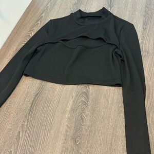 Women’s black mock neck top (long sleeve)